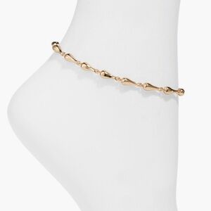 Open Edit Polished Droplet Anklet